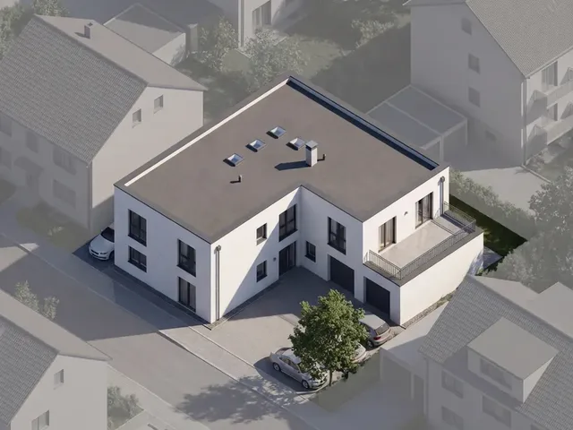 Fotorealistischer 3D-Render eines Hauses aus der KI-Gebäudeanalyse